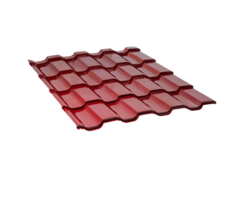 სასახურავე თუნუქის ფურცელი 0.45x1200 RAL 3005 (მეტალოკრამიტი) წითელი — თუნუქის სახურავი